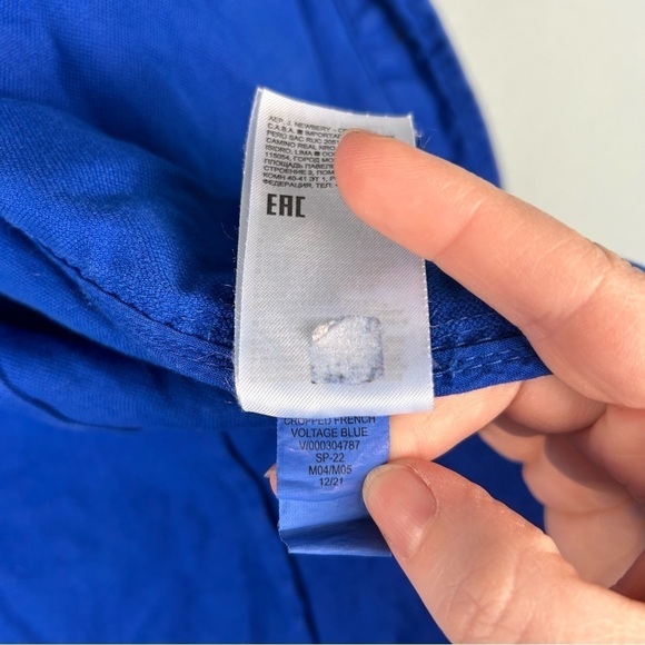 Banana Republic Voltage Blue Cropped French Linen and Cotton Jacket Size S - Picture 8 of 8